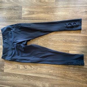 Navy Blue leggings with pockets and cute design at bottom